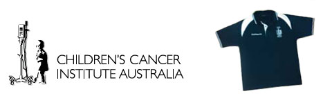 An image of the Childrens Cancer Institute Australia logo and rugby shirt